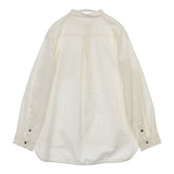 cinq symphonie 長袖 バンドカラ― ブラウス シャツ オフホワイト レディース サンクサンフォニー【中古】5-1224M∞