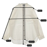 cinq symphonie 長袖 バンドカラ― ブラウス シャツ オフホワイト レディース サンクサンフォニー【中古】5-1224M∞