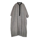 cinq symphonie 千鳥格子 バンドカラー 五分袖 ワンピース ブラック ホワイト レディース サンクサンフォニー【中古】5-1224M∞