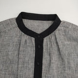 cinq symphonie 千鳥格子 バンドカラー 五分袖 ワンピース ブラック ホワイト レディース サンクサンフォニー【中古】5-1224M∞