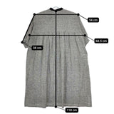 cinq symphonie 千鳥格子 バンドカラー 五分袖 ワンピース ブラック ホワイト レディース サンクサンフォニー【中古】5-1224M∞