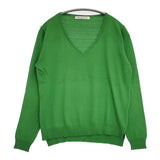 green label relaxing UNITED ARROWS Vネック コットンアクリルニット セーター ニット グリーン レディース グリーンレーベルリラクシング【中古】6-0128M∞