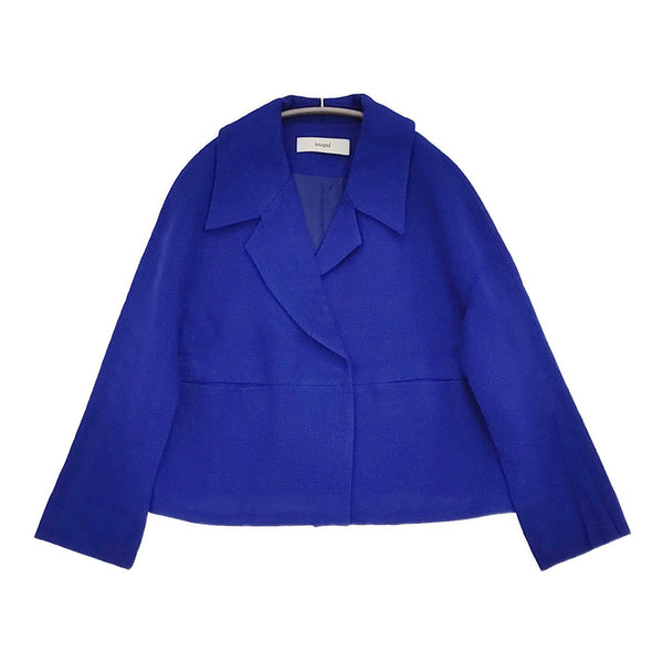 saqui blue spring jacket 定価65000円 サイズ38 スナップボタン テーラードジャケット ブルー レディース サキ【中古】5-1001M♪