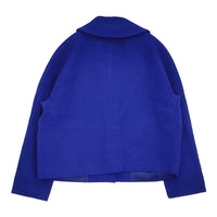 saqui blue spring jacket 定価65000円 サイズ38 スナップボタン テーラードジャケット ブルー レディース サキ【中古】5-1001M♪