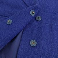 saqui blue spring jacket 定価65000円 サイズ38 スナップボタン テーラードジャケット ブルー レディース サキ【中古】5-1001M♪