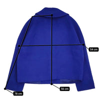 saqui blue spring jacket 定価65000円 サイズ38 スナップボタン テーラードジャケット ブルー レディース サキ【中古】5-1001M♪