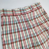 Harriss FP201-51005 チェックスラックス ストレート ワンタック パンツ ピンク ベージュ グリーン レディース ハリス【中古】6-0330M∞