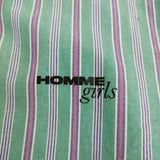 HOMME girls オムガールズ Ron Herman 別注 クロップドシャツ カットオフ ストライプ 長袖シャツ 25SS グリーン レディース【中古】5-1001M♪