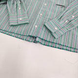 HOMME girls オムガールズ Ron Herman 別注 クロップドシャツ カットオフ ストライプ 長袖シャツ 25SS グリーン レディース【中古】5-1001M♪