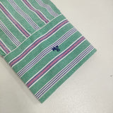 HOMME girls オムガールズ Ron Herman 別注 クロップドシャツ カットオフ ストライプ 長袖シャツ 25SS グリーン レディース【中古】5-1001M♪