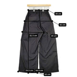 Harriss カラーデニムタックリボンワイドパンツ 製品染め パンツ ブラック レディース ハリス【中古】5-1221G∞