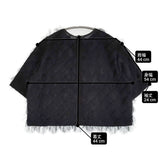 JOURNAL STANDARD L'essage 未使用品 フリンジジャガードTブラウス 定価17600円 24SS ブラック レディース ジャーナルスタンダードレサージュ【中古】6-0324S♪