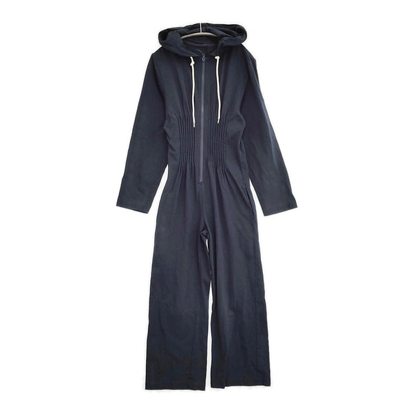 HOLIDAY 定価38500円 SUPER FINE DRY PIN TUCK JUMPSUIT オールインワン ツナギ 25SS ネイビー レディース ホリデイ【中古】5-1001M♪