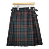 O'NEIL OF DUBLIN キルト プリーツ チェック キルトピン付き スカート グリーン ブラウン レディース オニールオブダブリン【中古】5-1120T∞