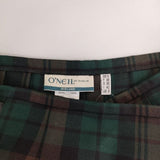 O'NEIL OF DUBLIN キルト プリーツ チェック キルトピン付き スカート グリーン ブラウン レディース オニールオブダブリン【中古】5-1120T∞