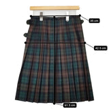 O'NEIL OF DUBLIN キルト プリーツ チェック キルトピン付き スカート グリーン ブラウン レディース オニールオブダブリン【中古】5-1120T∞