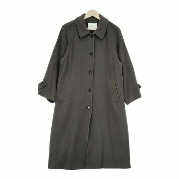 SLOBE IENA ウールモッサステンカラーコート サイズ38 コート チャコールグレー レディース スローブイエナ【中古】5-1007A◆
