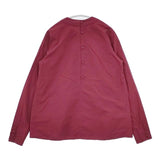 susuri 16-549 ミィブラウス コットン バックボタン 長袖シャツ ワインレッド系 レディース ススリ【中古】5-1221M∞