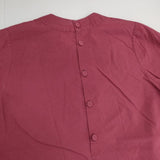 susuri 16-549 ミィブラウス コットン バックボタン 長袖シャツ ワインレッド系 レディース ススリ【中古】5-1221M∞