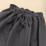 susuri 16-053 ウエスト絞りコットン リネン ロングスカート ネイビー レディース ススリ【中古】6-0128M∞