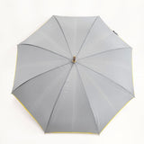 イイダ傘店 晴雨兼用 65cm オーダーメイド品 長傘 無地 傘 グレー イエロー レディース イイダ傘店【中古】5-1021G◎