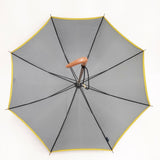 イイダ傘店 晴雨兼用 65cm オーダーメイド品 長傘 無地 傘 グレー イエロー レディース イイダ傘店【中古】5-1021G◎