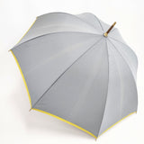 イイダ傘店 晴雨兼用 65cm オーダーメイド品 長傘 無地 傘 グレー イエロー レディース イイダ傘店【中古】5-1021G◎