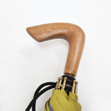 イイダ傘店 晴雨兼用 65cm オーダーメイド品 長傘 無地 傘 グレー イエロー レディース イイダ傘店【中古】5-1021G◎