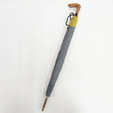 イイダ傘店 晴雨兼用 65cm オーダーメイド品 長傘 無地 傘 グレー イエロー レディース イイダ傘店【中古】5-1021G◎