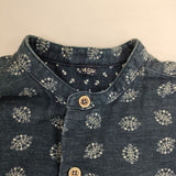 45R/45rpm ネル小紋の908オーシャンスモック（インディゴ） 定価59400円 ワンピース ネイビー レディース フォーティーファイブアールピーエム【中古】5-1120T∞