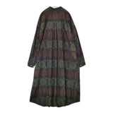 AFRICL アフリクル コットン 総柄 ベルト付き ワンピース グリーン ブラウン ブラック レディース【中古】5-1221M∞