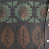 AFRICL アフリクル コットン 総柄 ベルト付き ワンピース グリーン ブラウン ブラック レディース【中古】5-1221M∞