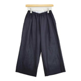 Chiclin ウール クロップドワイドパンツ サイズ1 クロップドパンツ ネイビー レディース チクリン【中古】5-1108T♪