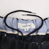 Chiclin ウール クロップドワイドパンツ サイズ1 クロップドパンツ ネイビー レディース チクリン【中古】5-1108T♪