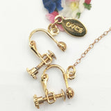 OVCE オフチェ アネモネ 花びら イヤリング ピンク マルチカラー レディース【中古】5-1130G∞