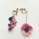 OVCE オフチェ アネモネ 花びら イヤリング ピンク マルチカラー レディース【中古】5-1130G∞