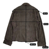 MARGARET HOWELL 牛革 スウェード MH-308461 イギリス製 シャツ ジャケット ブラウン レディース マーガレットハウエル【中古】5-1108T♪