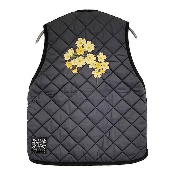 LAVENHAM 未使用品 50周年 スーベニアベスト 刺繍 フラワー 定価38000円 サイズS/36 ベスト 19AW ブラック レディース ラベンハム【中古】5-1108T♪