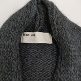 evam eva E133K111 ロング ウールコットンモヘアニット カーディガン チャコールグレー レディース エヴァムエヴァ【中古】5-1108T♪