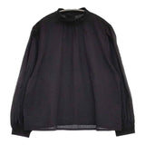 URBAN RESEARCH DOORS DR44-23A102 コットンリップルストライプ ブラウス シャツ ブラック レディース アーバンリサーチドアーズ【中古】6-0128M∞