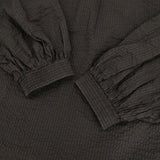 URBAN RESEARCH DOORS DR44-23A102 コットンリップルストライプ ブラウス シャツ ブラック レディース アーバンリサーチドアーズ【中古】6-0128M∞