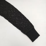 TOMORROWLAND 袖レース リブニット S カットソー ブラック レディース トゥモローランド【中古】5-1215M∞