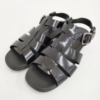 ecco スカルプテッド アルバ 25 フラットサンダル 37 定価27500円 サンダル 25SS ブラック レディース エコー【中古】5-1001S♪