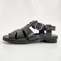 ecco スカルプテッド アルバ 25 フラットサンダル 37 定価27500円 サンダル 25SS ブラック レディース エコー【中古】5-1001S♪