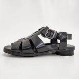 ecco スカルプテッド アルバ 25 フラットサンダル 37 定価27500円 サンダル 25SS ブラック レディース エコー【中古】5-1001S♪