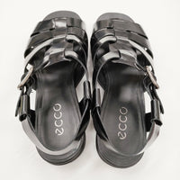 ecco スカルプテッド アルバ 25 フラットサンダル 37 定価27500円 サンダル 25SS ブラック レディース エコー【中古】5-1001S♪