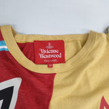 Vivienne Westwood Red Label リメイク ORB ドローストリングトップス 半袖Ｔシャツ カットソー レッド イエロー レディース ヴィヴィアンウエストウッドレッドレーベル【中古】6-0502S∞