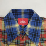 Vivienne Westwood Red Label ORB タータンチェック ブロッキング シャツ チュニック イエロー ブルー レディース ヴィヴィアンウエストウッドレッドレーベル【中古】6-0502S∞