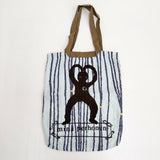 mina perhonen Utopi ワンマイルバッグ フロッキープリント リネン aas9340 トートバッグ 22SS ブルー レディース ミナペルホネン【中古】6-0202G∞