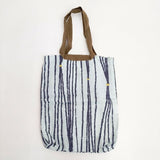 mina perhonen Utopi ワンマイルバッグ フロッキープリント リネン aas9340 トートバッグ 22SS ブルー レディース ミナペルホネン【中古】6-0202G∞